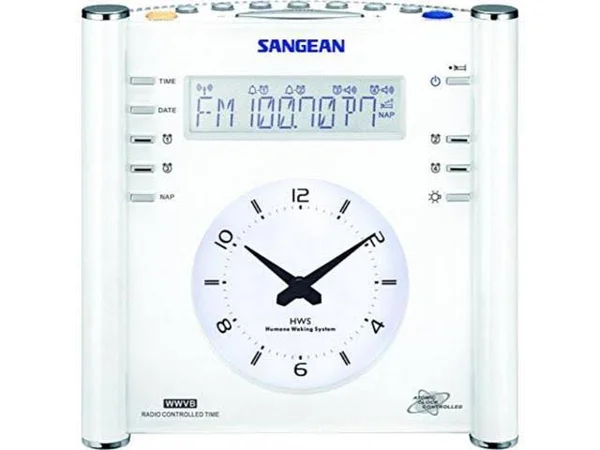 Sangean RCR-3 AM/FM Atomic Digital/Analog Clock Radio (White)