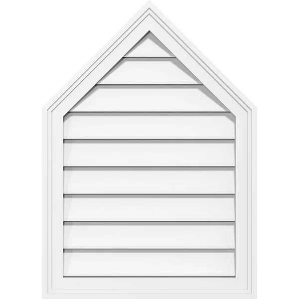 Ekena Millwork GVPPE30X4202SF-10 30x22W x 42x22H Peaked Top Surface Mount PVC Gable Vent 10/12 Pitch: Functional - w/ 2x22W x 1-1