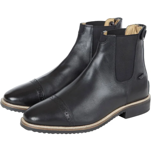 Huntley Equestrian Black Leather Zipper Paddock Boots