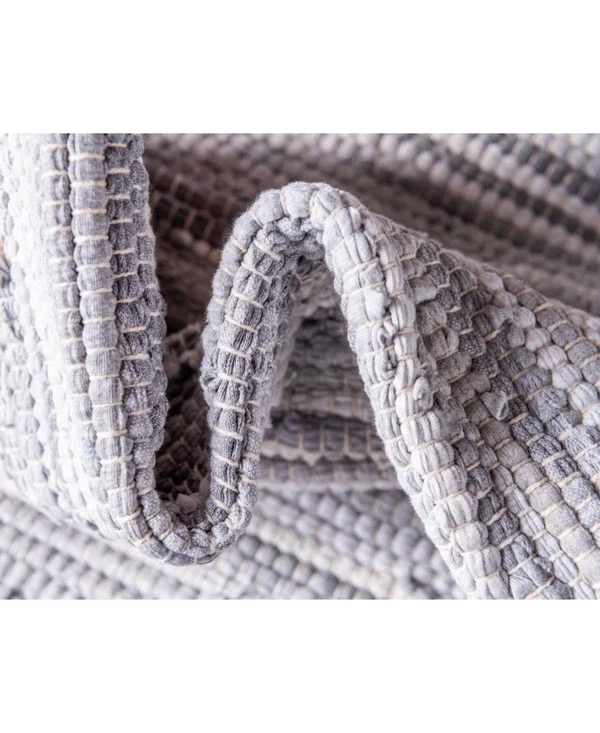Unique Loom Striped Chindi Cotton Rug, Gray (9& 0 x 12& 0)