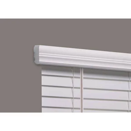 Linen Avenue F5Wt6050B44Im Cordless Faux Wood Blind - white, 60-1/2x22w x 4