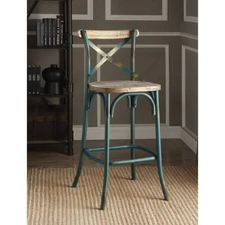 Gracie Oaks Santo Bar Stool - Blue
