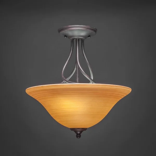 Toltec Lighting 909-DG-718 Capri - Three Light Semi-Flush Mount Dark