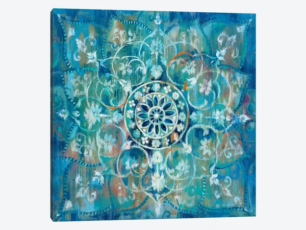 Danhui Nai Canvas Art Prints - Mandala in Blue I ( Decorative Elements > Mandalas art)