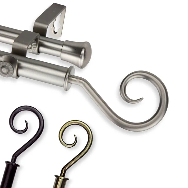 Rod Desyne Curl Double Curtain Rod - Black