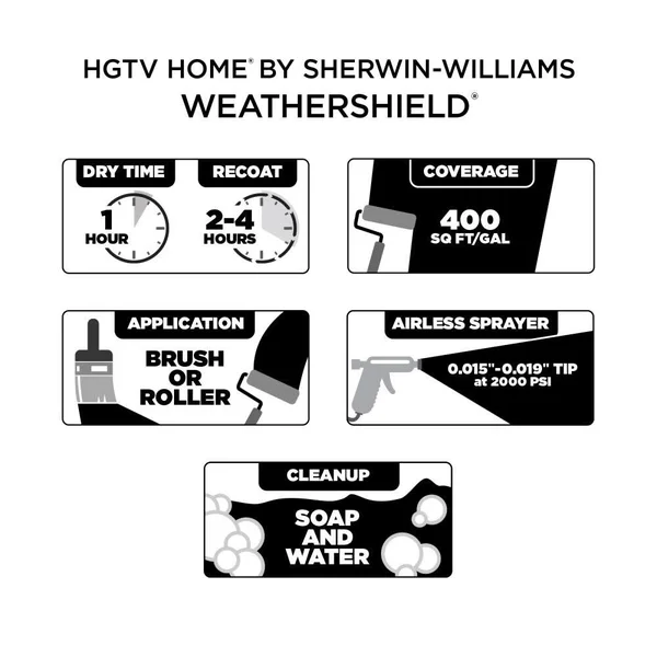 HGTV Home by Sherwin-Williams WeatherShield Flat Bungalow White 2005-10c Exterior Paint (5-Gallon) - 2005-10C-636315