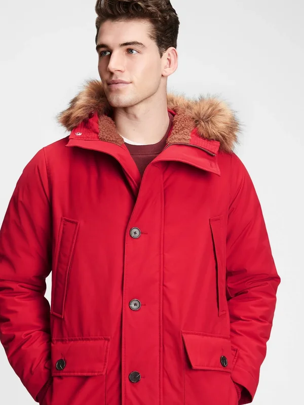 Gap Men's Coldcontrol Max Parka LaSalle Red Size M