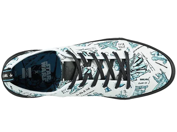 Toms White Star Wars Character Sketch Print Men's Trvl Lite Low Sneakers - Size 8