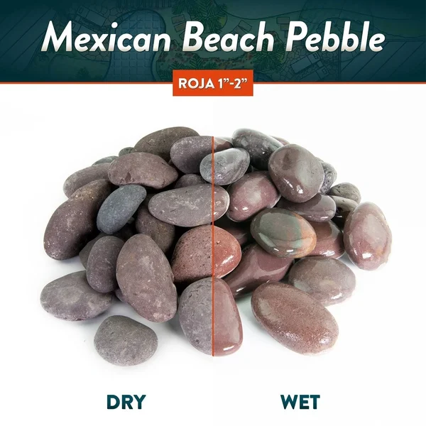 Mexican Beach Pebbles 40 lbs| Smooth Round Stones - Round Rock for Gardens, Landscape, Ponds, and D閏or - 1/2x22-1x22 - Buff But
