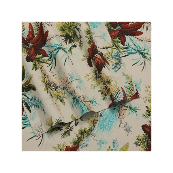 Tribeca Living Paradise Island Printed 300 TC Cotton Sateen Extra Deep Pocket Sheet Set, Size: Full