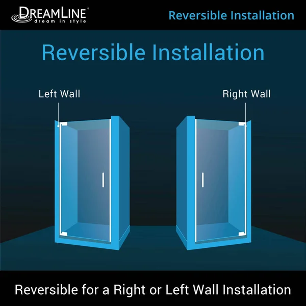 DreamLine SHDR-4325000-04 Elegance-LS 25 1/4 - 27 1/4x22W x 72x22H Frameless Pivot Shower Door in Brushed Nickel
