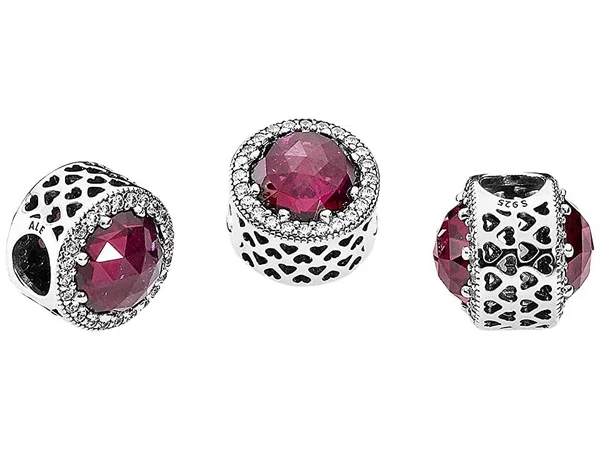 Pandora - 791725NCC - Radiant Hearts Charm (Cerise)