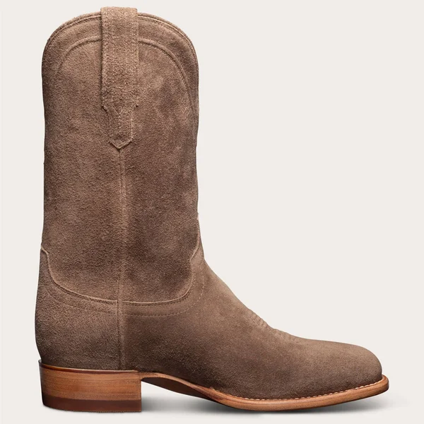Tecovas, Men's Suede Square Toe Cowboy Boot, Light Gray 13 D-Average