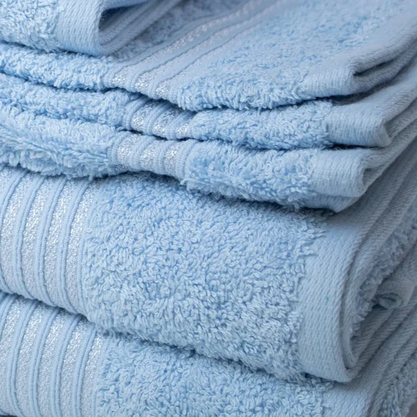eLuxury 600 GSM 6 Piece Cotton Towel Set, Light Blue