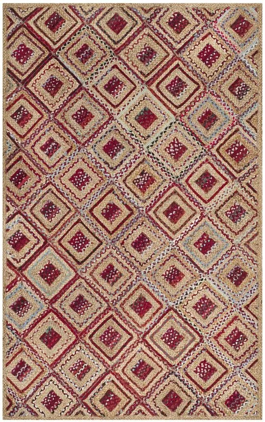 Safavieh Cape Cod Natural & Red Area Rug; 5& x 8&