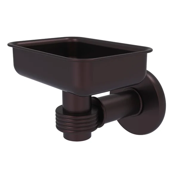 Allied Brass Continental Collection Wall Mounted Soap Dish Holder with Groovy Accents - Polished Brass