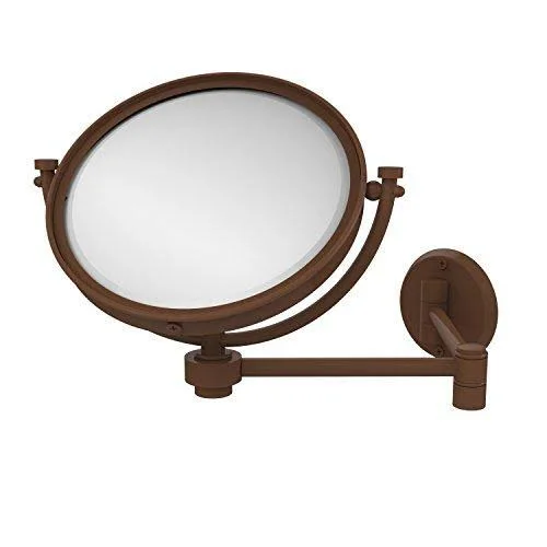 Allied Brass 8-in Wall Mounted Extending Make-Up Mirror 4X Magnification - Satin Nickel