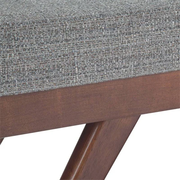 Simpli Home Chanelle Mid Century Ottoman Bench - Pebble Grey