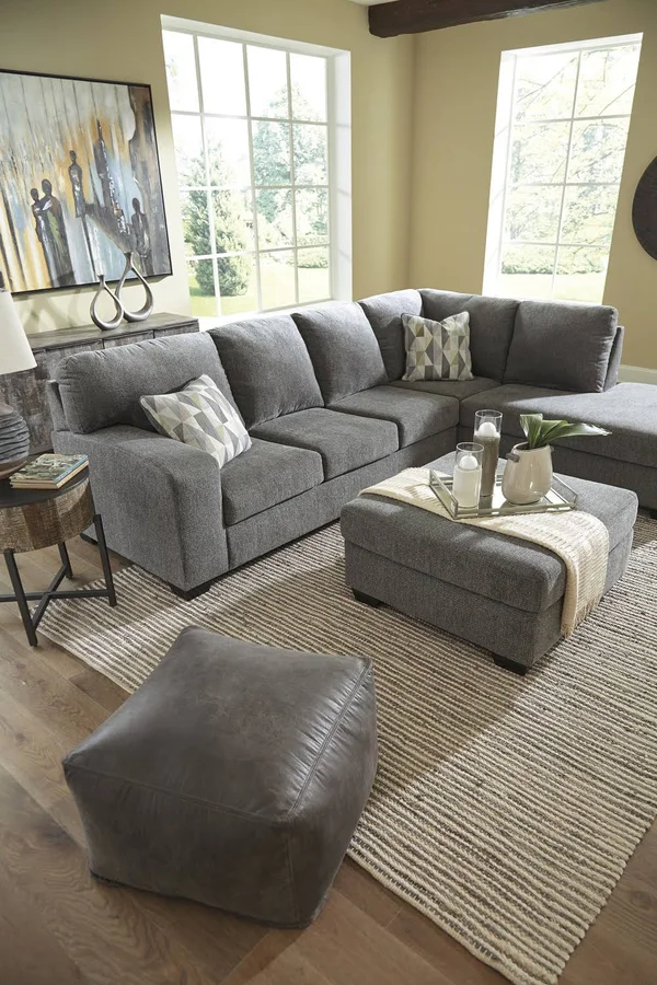 Dalhart - Charcoal - Oversized Accent Ottoman