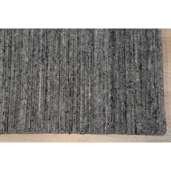 EORC Handmade Wool Dark Grey Contemporary Transitional Rome Rug, 5' x 7'