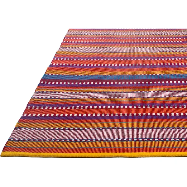 Fab Habitat Handmade Recycled Cotton Sarva Multi Red Rug (India) - Red/Gold - 5' x 8'