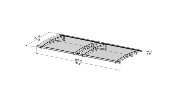 Palram Aquila 3000 Awning - Solar Gray