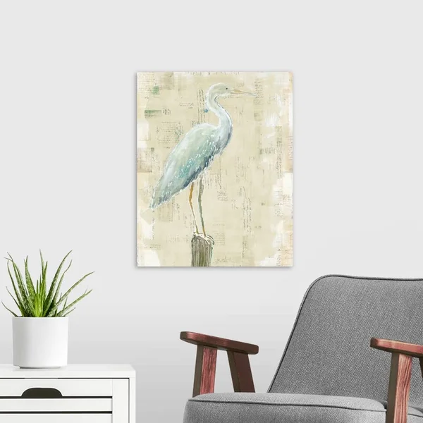 Coastal Egret I V2 No Aqua - Canvas Wall Art, 16x20, Great Big Canvas