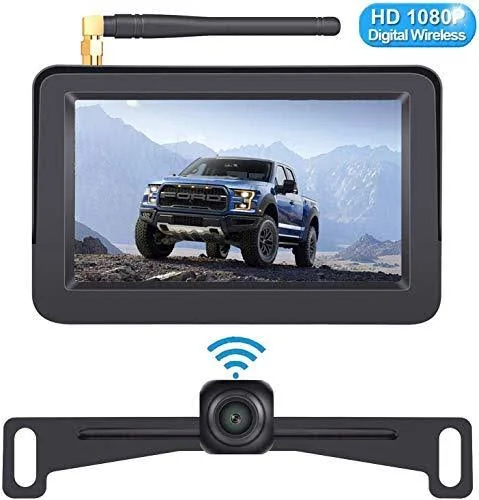 DoHonest HD 1080p Digital Wireless Backup Camera Kit with 5 inch TFT Monitor for Trucks - cars, suvs, vans, campers Rear View Camera