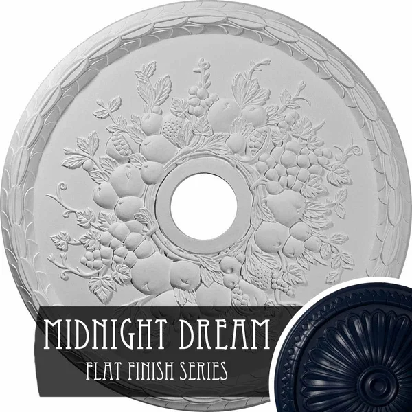 22 5/8x22OD x 3 5/8x22ID x 5/8x22P Grape Ceiling Medallion (Fits Canopies Up to 3 5/8x22), Hand-Painted Midnight Dream