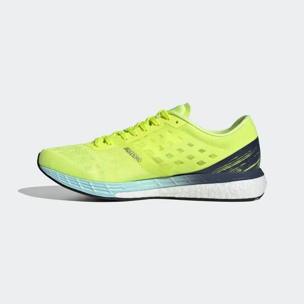 Adidas Adizero Boston 9 Shoes - Men's - Solar Yellow - Core Black, Blue - 8.5