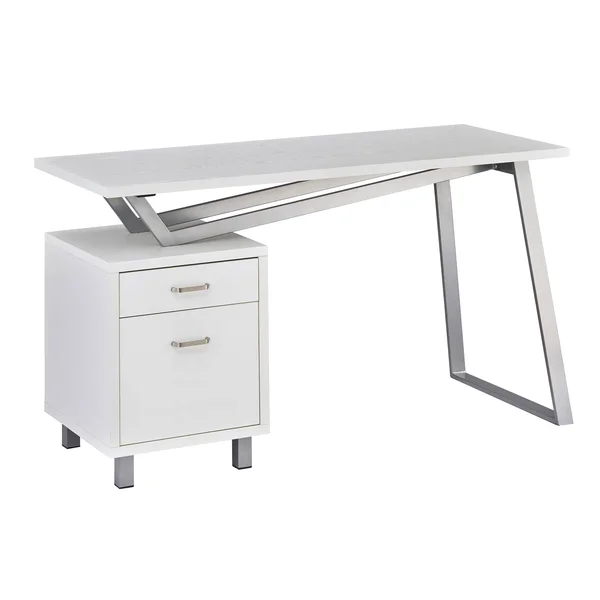 Mayline 1001VLWHT Soho V-Desk with Laminate Top - White