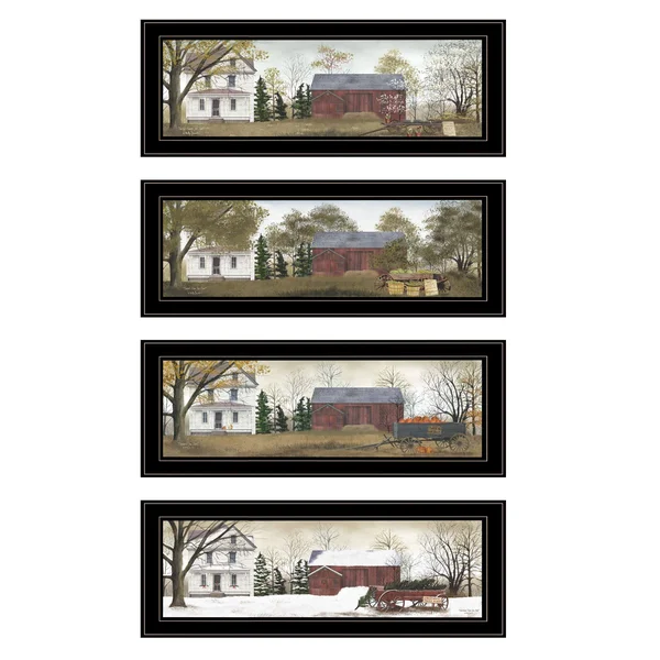 Season's Collection 4-Piece Vignette by Billy Jacobs, Black Frame