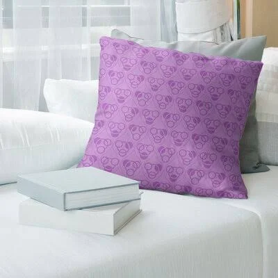 Classic Circles Waves Throw Pillow Cover Brayden Studio Color: Cool Violet - Size: 16x22 x 16