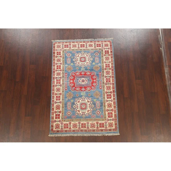 Geometric Kazak Oriental Area Rug 4x6