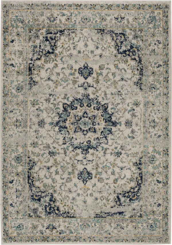 Safavieh Madison MAD155M 2&3x22 x 10&0x22 Runner Ivory, Blue Area Rug