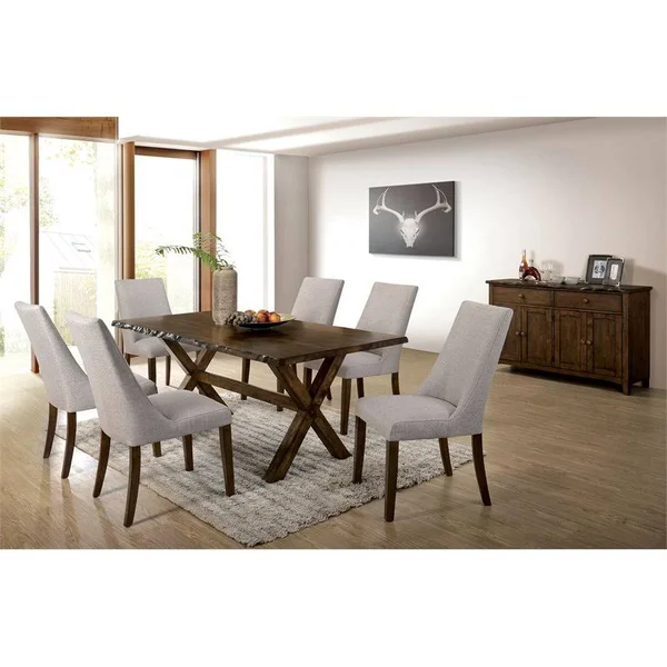 Furniture of America Terra Rustic Dining Table in Walnut