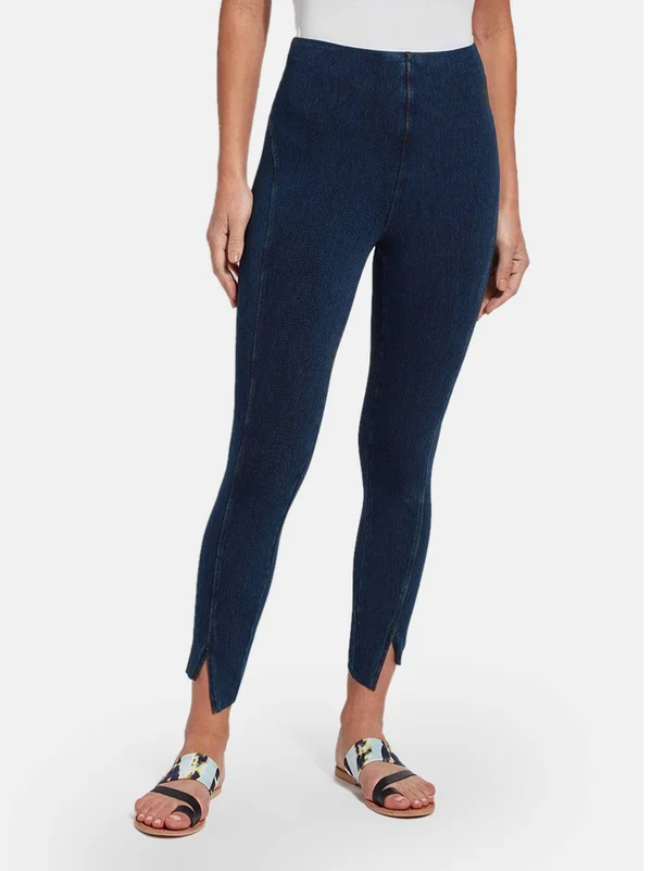 Lysse Ren Crop Cooling Knit Denim Indigo, LG