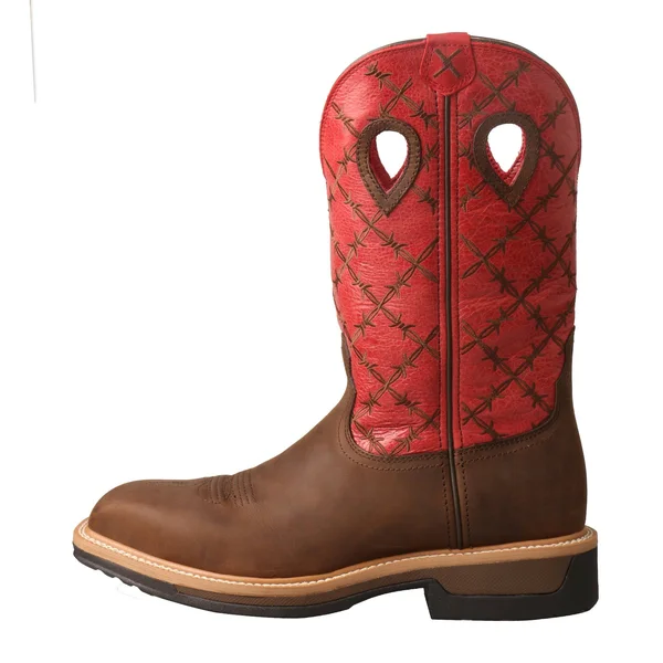 Twisted x Men's MLCA005 Lite Cowboy Alloy Toe Work Boot - Brown/Flash Red Leather