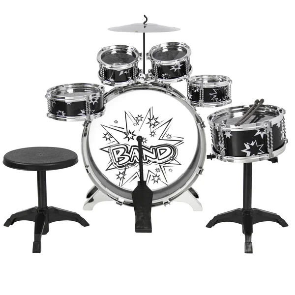 BCP Kids Toy Musical Instrument 11 Piece Kids Drum Set w/ Bass Drum