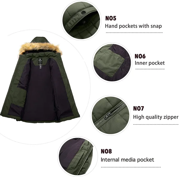 Women's Warm Winter Coat Teal Blue - Small