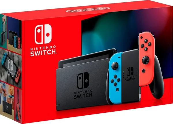 2019 New Nintendo Switch Red/Blue Joy-Con Improved Battery Life Console Bundle with Mario Kart 8 Deluxe NS Game Disc - 2019 Best