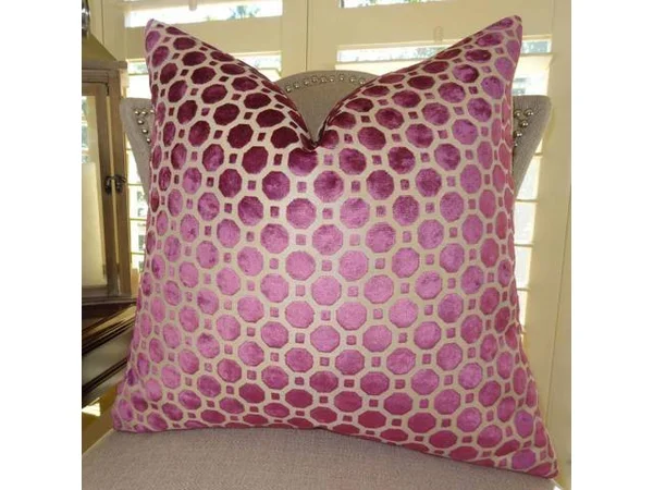Plutus Velvet Geo Handmade Throw Pillow Double Sided 24x22 x 24x22