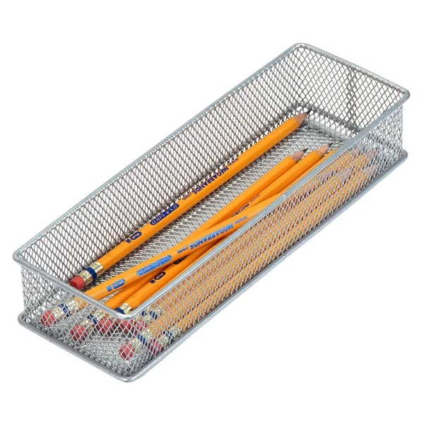 YBM Home Silver Mesh Desk Drawer Organizer Tray for Home and Office (12, 3x6x2 inch)
