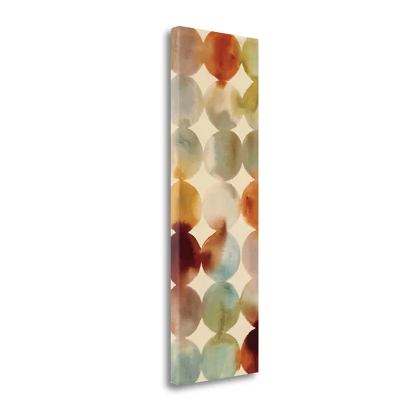 Fine Art Giclee Print on Gallery Wrap Canvas Raindots Panel I by Wild Apple Portfolio Blue 13x22 x 39x22 - Cotton