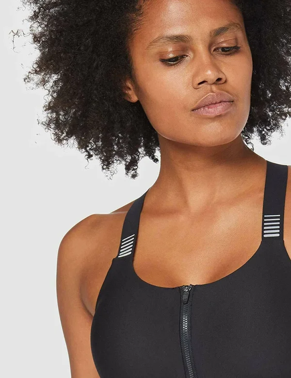 Under Armour Balance High Impact Zip Front Sports Bra, Black (1307227) 34DD