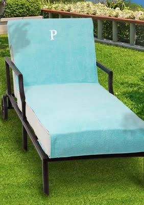 Linum Home Personalized 100% Turkish Cotton Chaise Lounge Cover - P