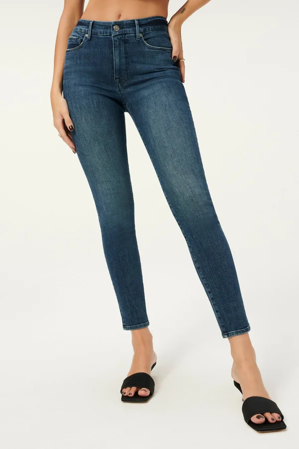 Women's Good American Good Legs Ripped Ankle Skinny Jeans, Size 00 - Blue