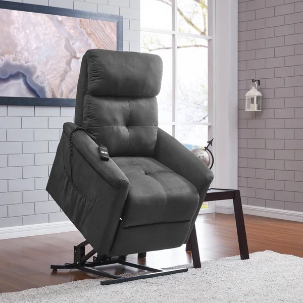 Copper Grove Polletts Gray Microfiber Power Recline and Lift Chair
