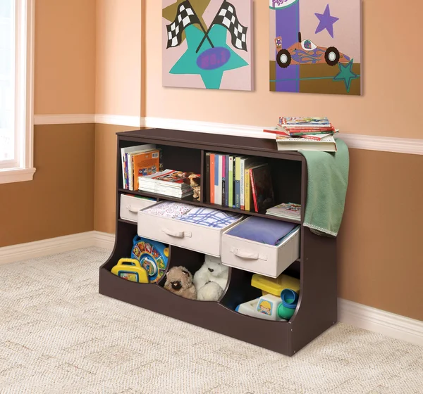 Badger Basket Combo Bin Storage Unit with 3 Baskets, Espresso