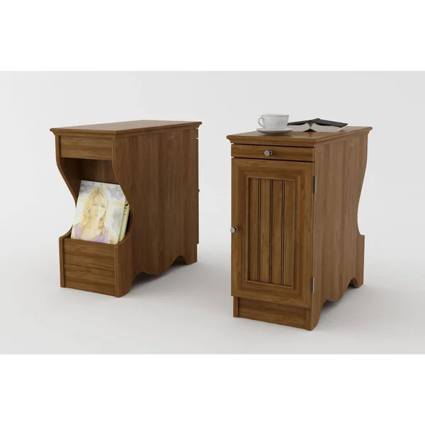 Ameriwood Home Fletcher Side Table with Magazine Storage, Bank Alder